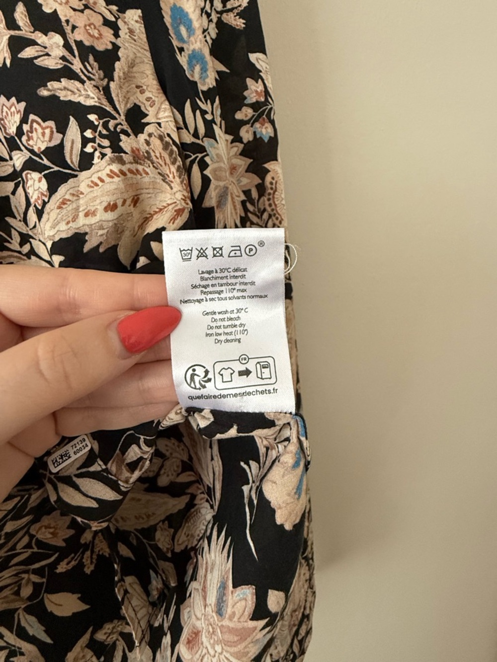 NWT - Sezane - Pierro Shirt - Black / Floral Print - Picture 7 of 11